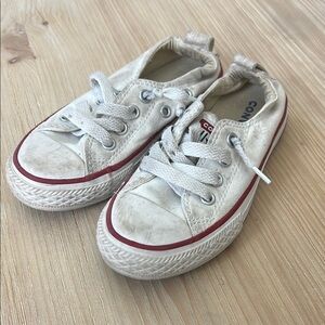 Converse Kids White slip on Sneakers no tie slides classic